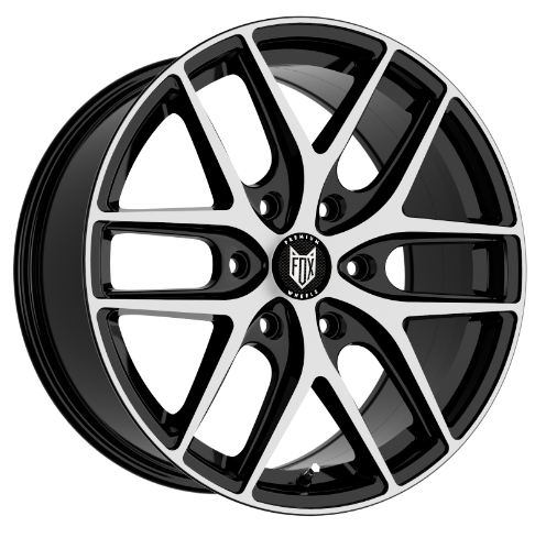18″Fox WX3 Black Polished Alloy Wheels for the New Ford Transit Custom (Gen II)
