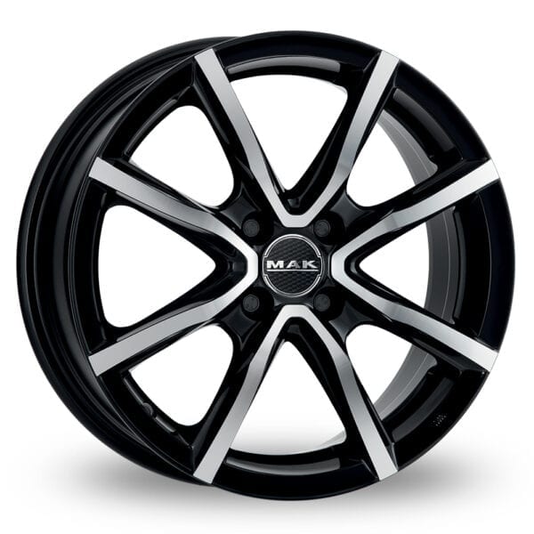 15 Inch MAK MIlano 4 Black Mirror Alloy Wheels Includes Fitting Kit (New Bolts) + Transferal of Tyres Fitted And Balanced