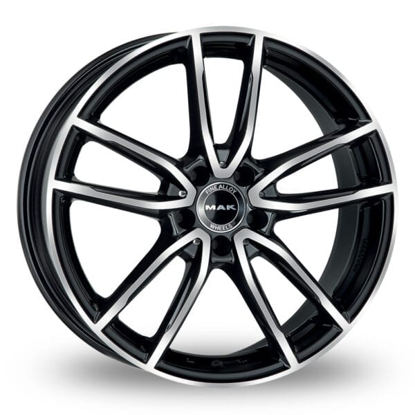 18 Inch Wider Rear MAK Evo Black Mirror Wider Rear Alloy Wheels