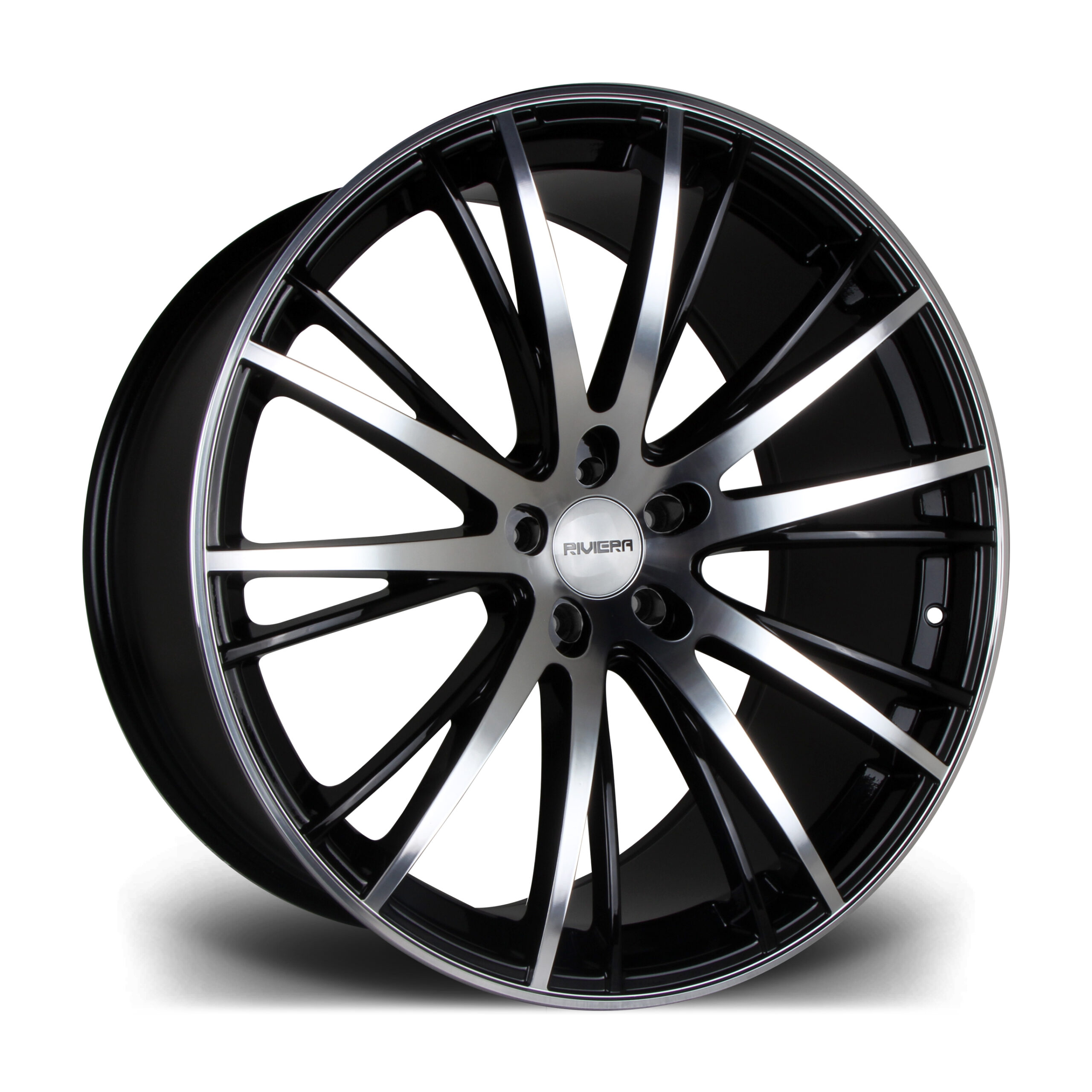 22″ RIVIERA RV128 GLOSS BLACK POLISHED FACE – FITMENT BLANK