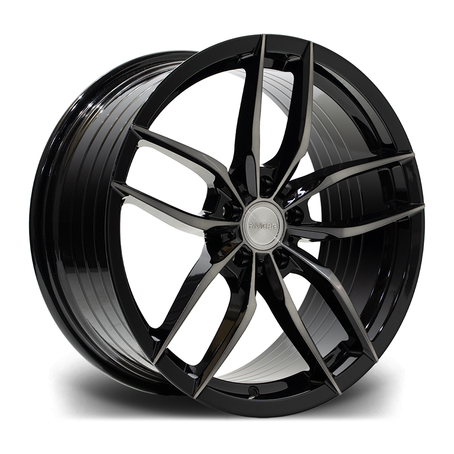 20″ RIVIERA RV195 Black Polished Dark Tint – FITMENT BLANK