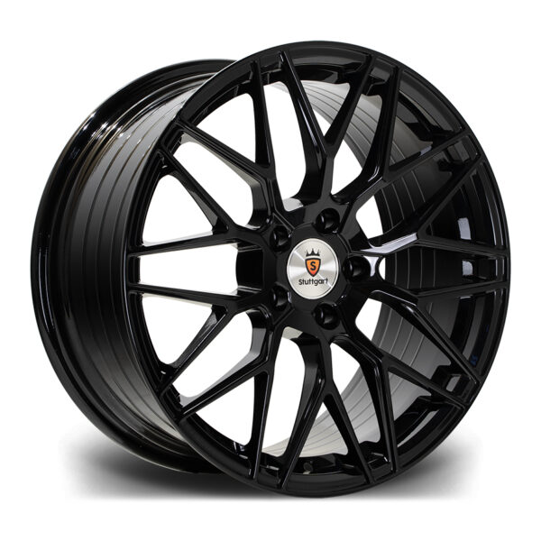 19″ STUTTGART SF14 GLOSS BLACK – FITMENT 5X112