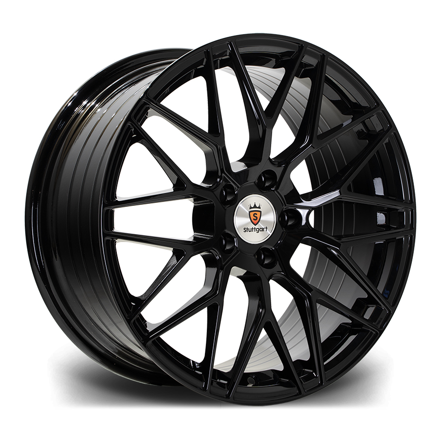 18″ STUTTGART SF14 GLOSS BLACK – FITMENT 5×112