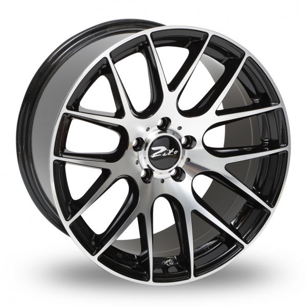 19 Inch Zito 935 Black Polished Alloy Wheels Wider Rear 8.5J (Front) 9.5J (Rear) Includes Colour Change to Black Polished and a set of 20mm Hub Centric Spacers Delivered