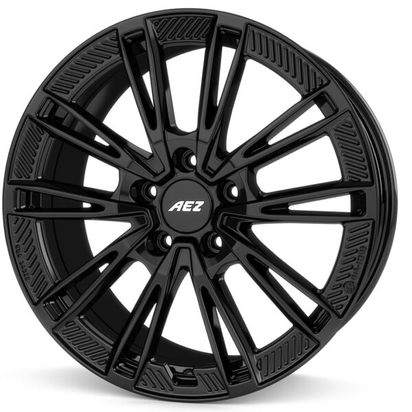 20″ AEZ ALASKA BLACK POLISHED ALLOY WHEELS