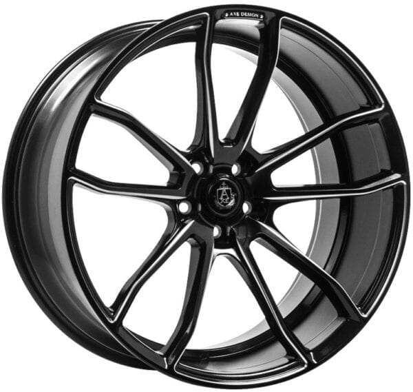 Set of 22″ AXE EX33 Gloss Black Chamfer Wheels + 245/30R22 PIR P-ZERO 92YXL for Chevrolet Impala 2015 [Fully Fitted at London Road Derby]