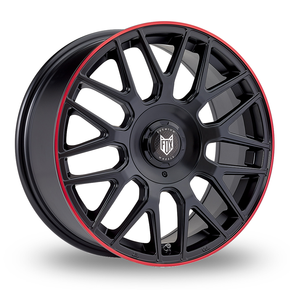 19″ Fox Racing VR3 Black Red Lip Wider Rear Alloy Wheels