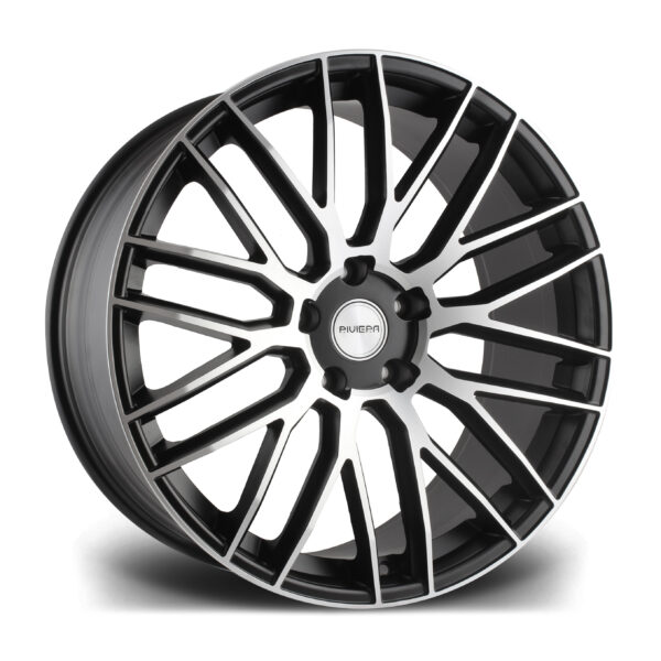 22″ RIVIERA RV126 Gloss Black Machined – FITMENT BLANK